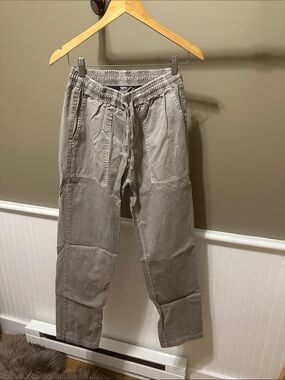 Relaxed Drawstring Corduroy Pants - Gray